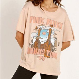 Daydreamer Pink Floyd Animals Tour Boyfriend Tee Pinky Beige NWT